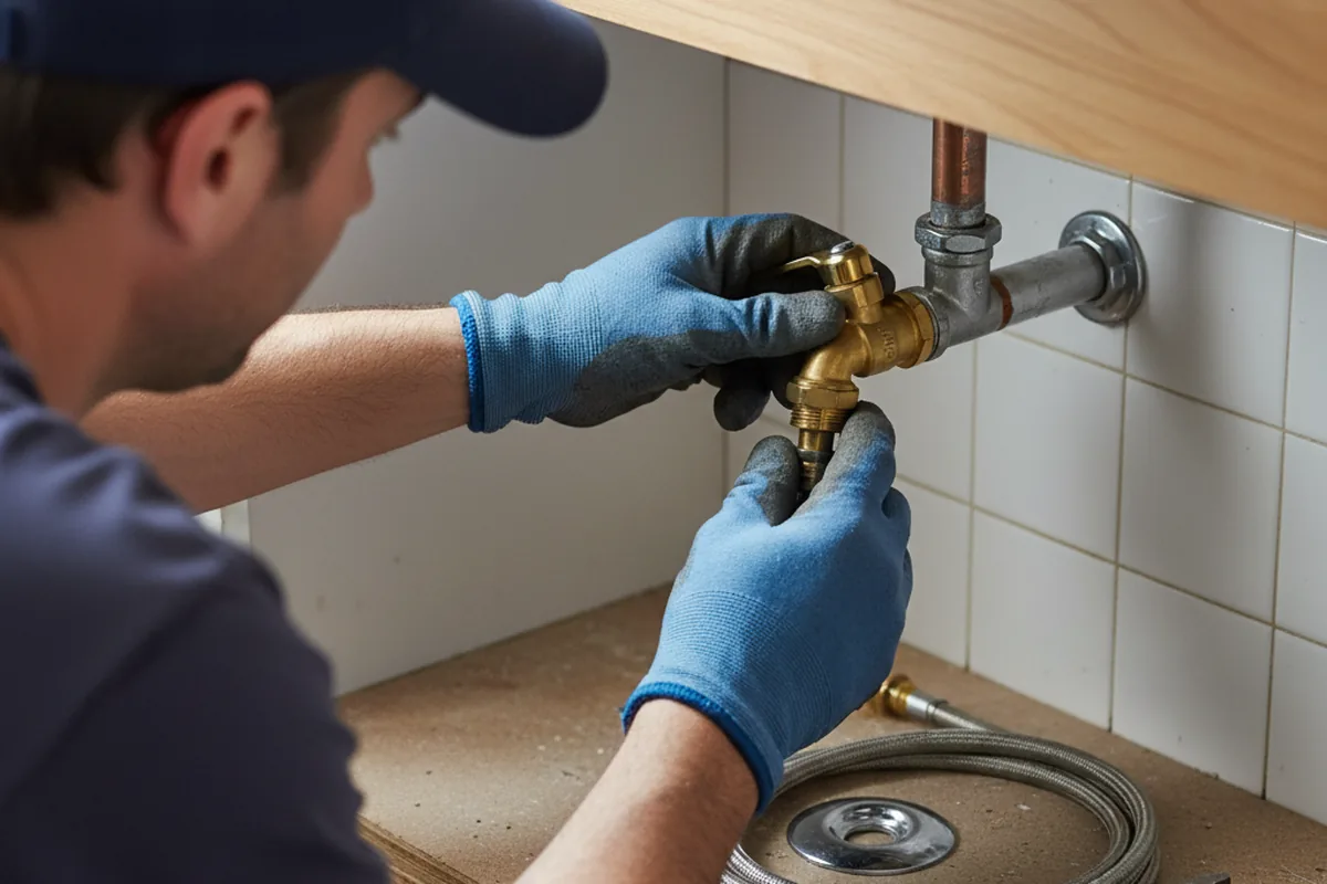 Shutoff valve and fitting work during Faucet and Fixture Repair in Massey